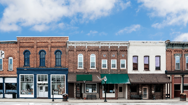A small downtown street.