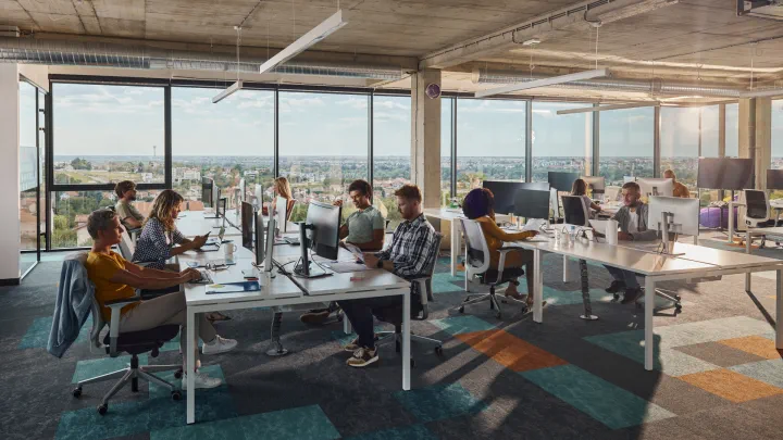 Office of employees working at their computers