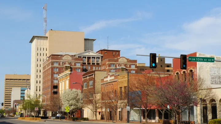 View of a downtown city street