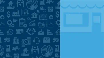 Two tone background with business icons
