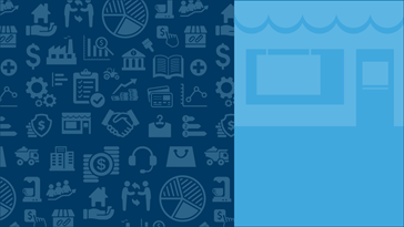 Two tone background with business icons