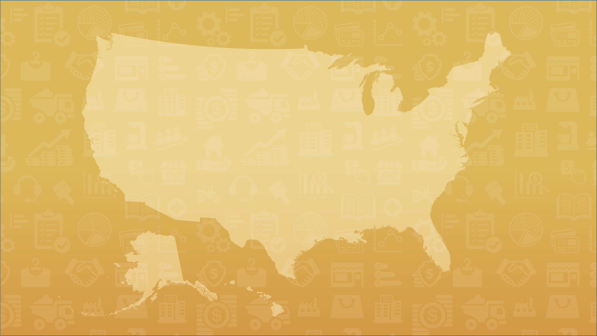 Map of the United States on a gradient background with opaque icons