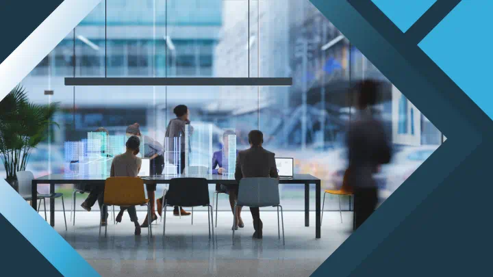 Employees working together in an office